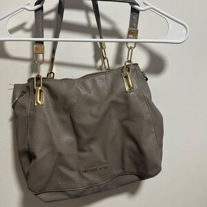 Michael Kors Gray Leather Tote Bag